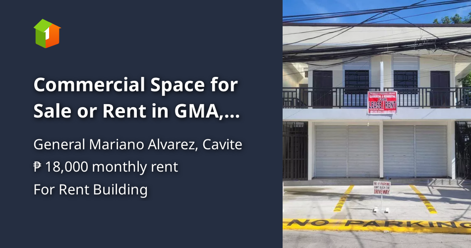 Commercial Space for Sale or Rent in GMA, Cavite Property 🏭] (August 2024) in