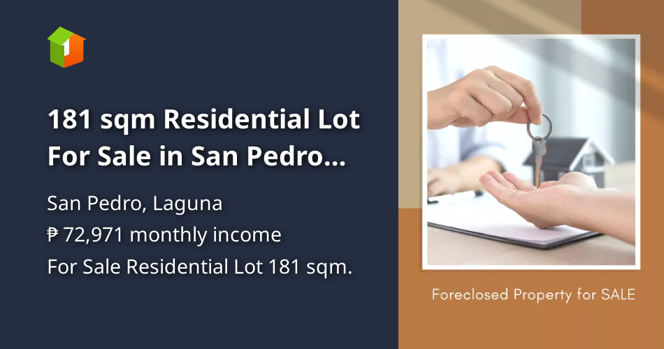181 sqm Residential Lot For Sale in San Pedro Laguna [Lot 🚜] (August