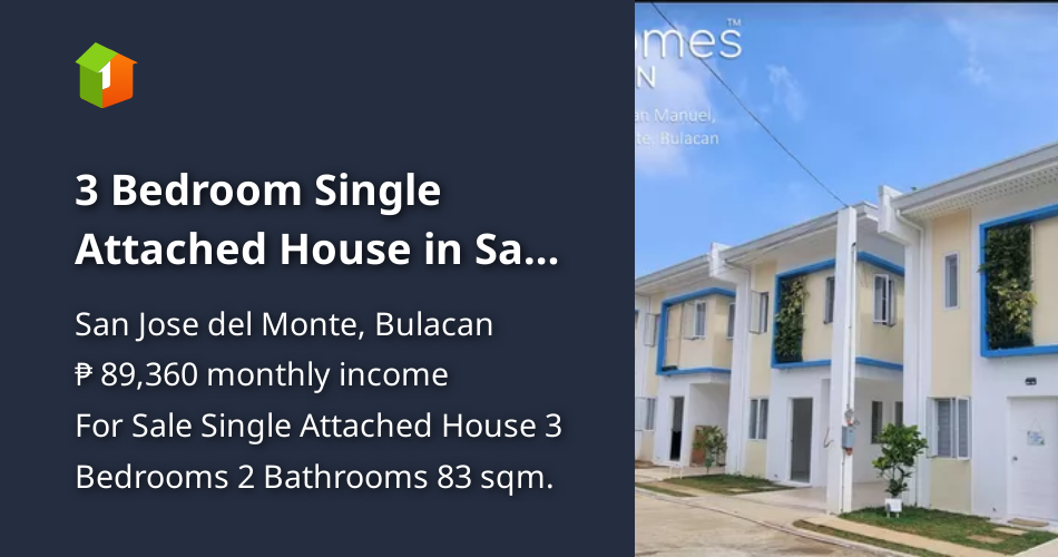 3 Bedroom Single Attached House in San Jose Del Monte ,Bulacan [House