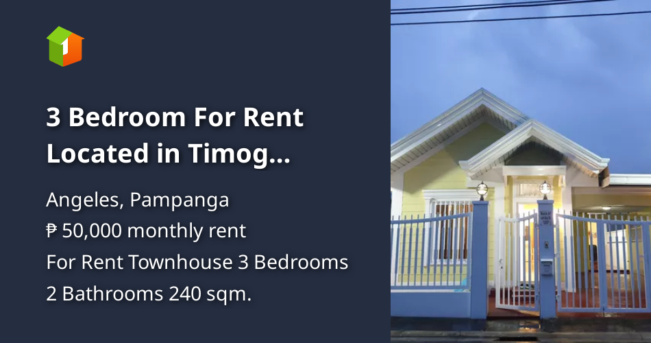 3 Bedroom For Rent Located in Timog Residences Angeles City Pampanga