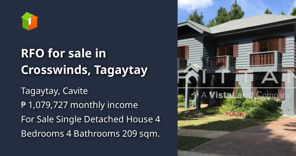 RFO for sale in Crosswinds, Tagaytay [House and Lot 🏘️] (June 2023) in Tagaytay, Cavite for sale
