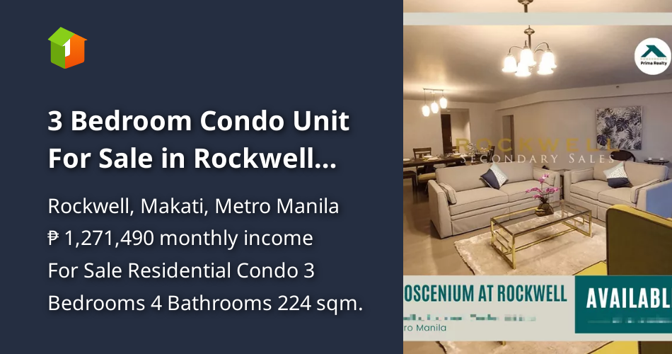 3 Bedroom Condo Unit For Sale in Rockwell Makati [Condos 🏙️] (June 2022