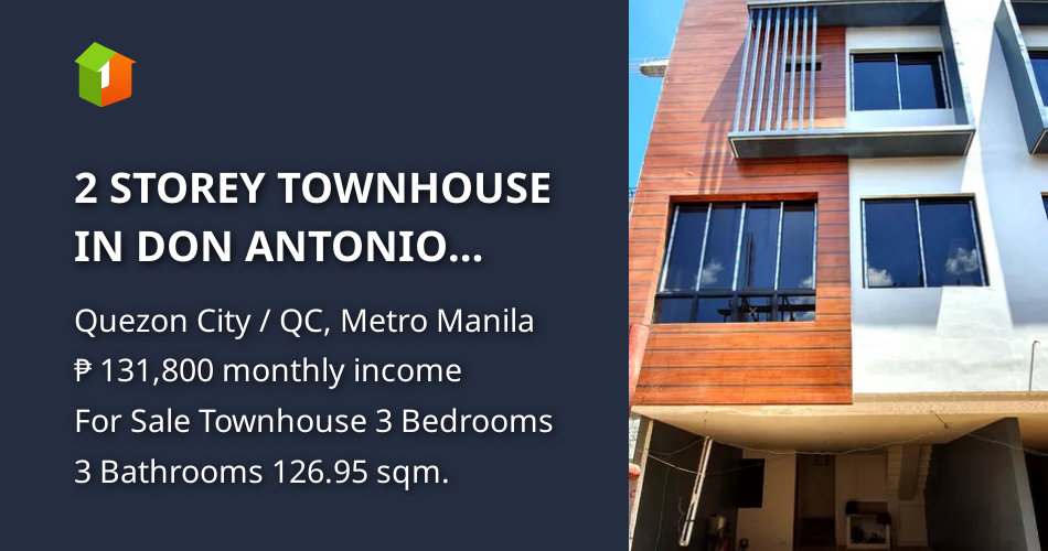 2 STOREY TOWNHOUSE IN DON ANTONIO HEIGHTS QUEZON CITY [House and Lot 🏘️