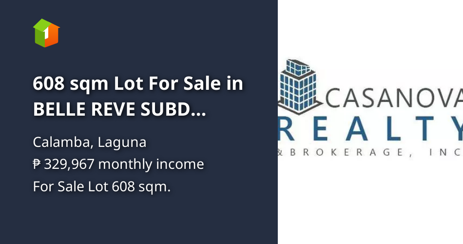 608 sqm Lot For Sale in BELLE REVE SUBD Calamba Laguna [Lots 🚜 ...