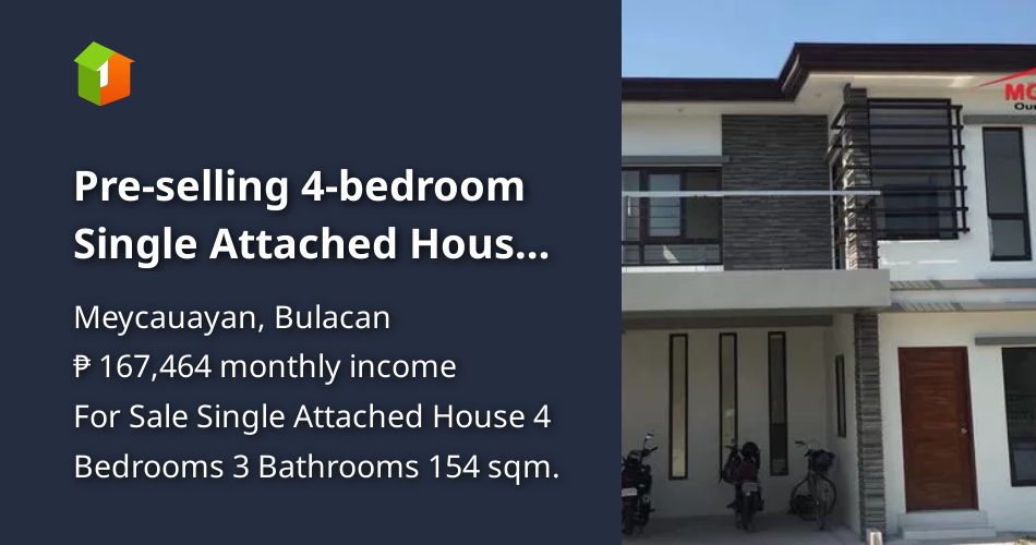 Preselling 4bedroom Single Attached House For Sale in Meycauayan