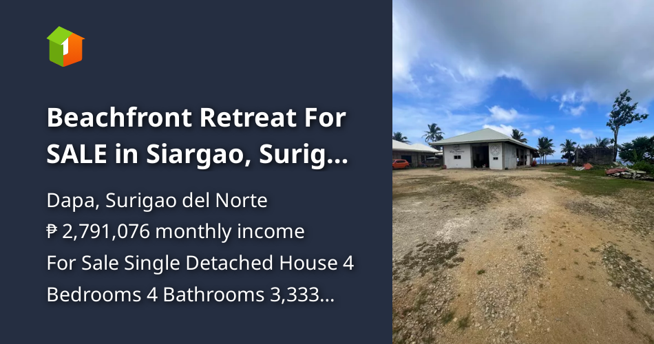 Beachfront Retreat For SALE in Siargao, Surigao del Norte [House and