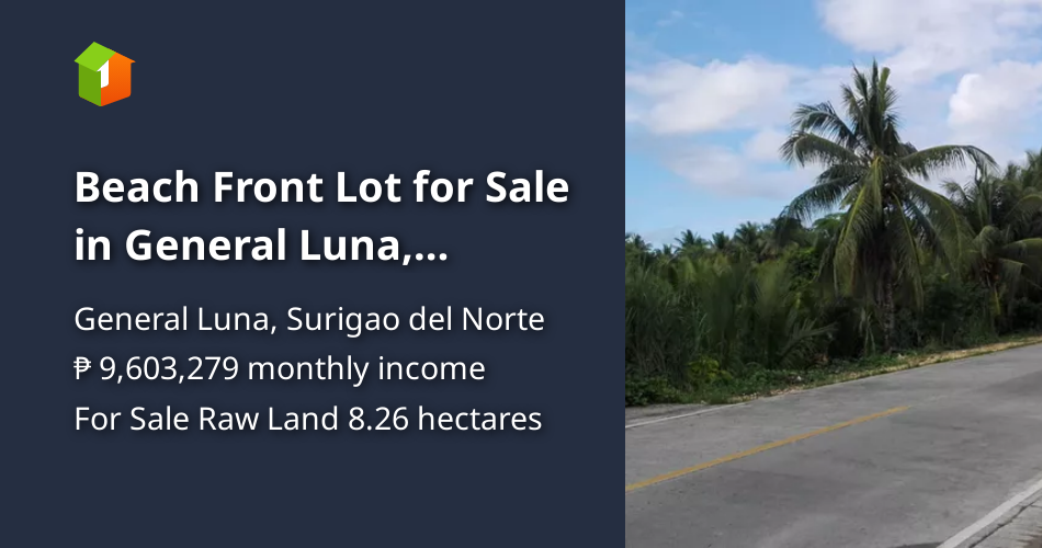 Beach Front Lot for Sale in General Luna, Siargao Island [Lot 🚜