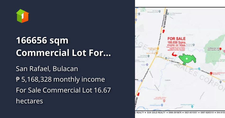 166656 sqm Commercial Lot For Sale By Owner in San Rafael Bulacan [Lot