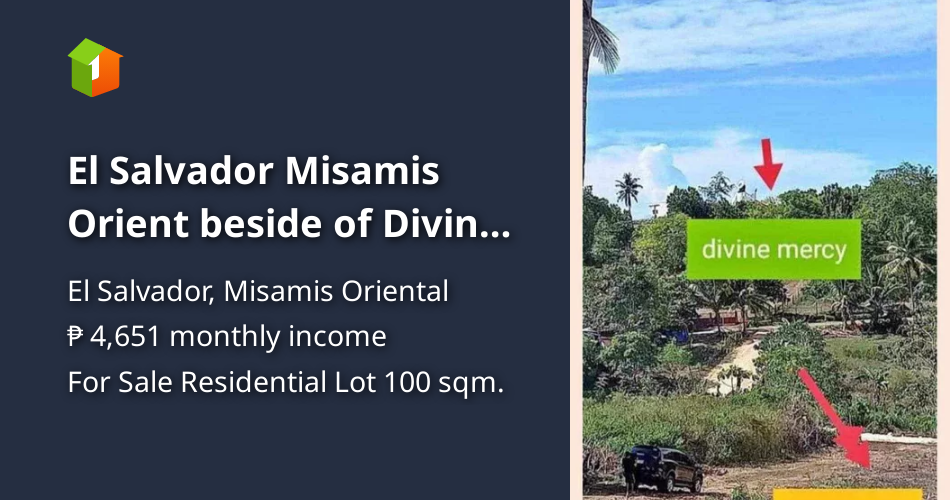 El Salvador Misamis Orient beside of Divine mercy shrine Lot sale ins