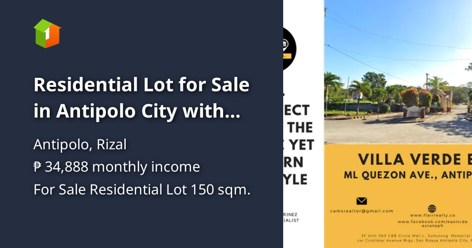 Residential Lot for Sale in Antipolo City with Amenities [Lot 🚜