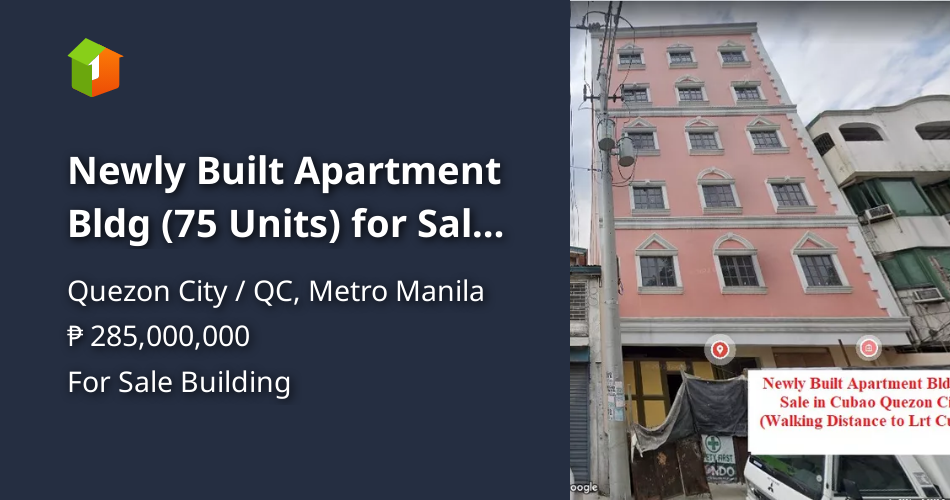 Newly Built Apartment Bldg (75 Units) for Sale in Cubao Quezon City