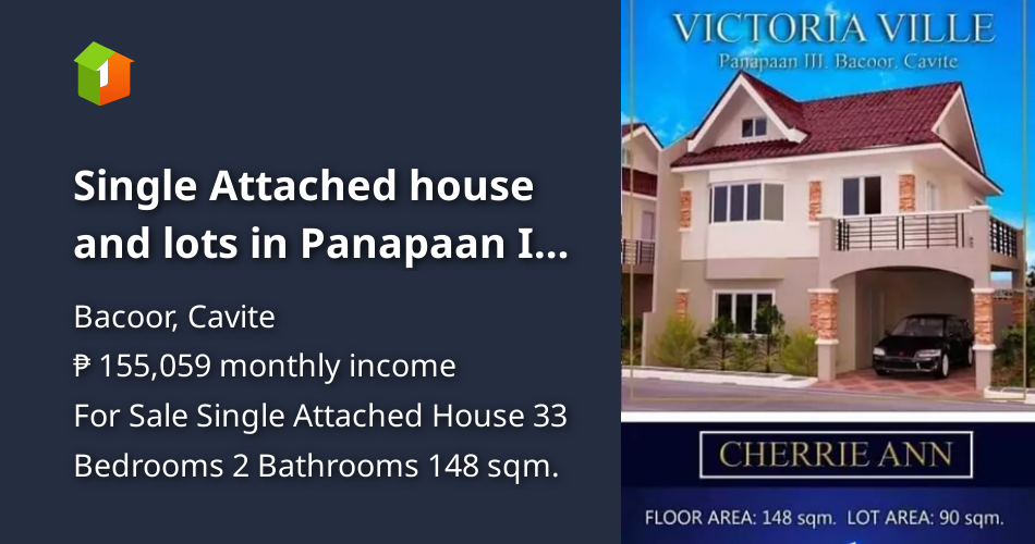 Single Attached house and lots in Panapaan III BACOOR CAVITE [House and