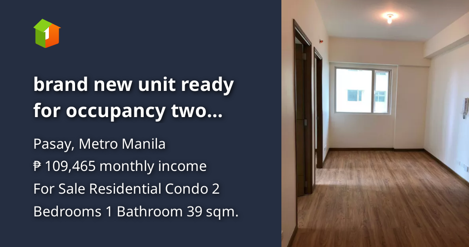 Brand new unit ready for occupancy two bedrooms condo in pasay ready of ...