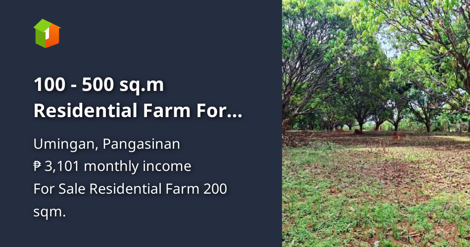 100 500 sq.m Residential Farm For Sale in Umingan Pangasinan [Lot 🚜