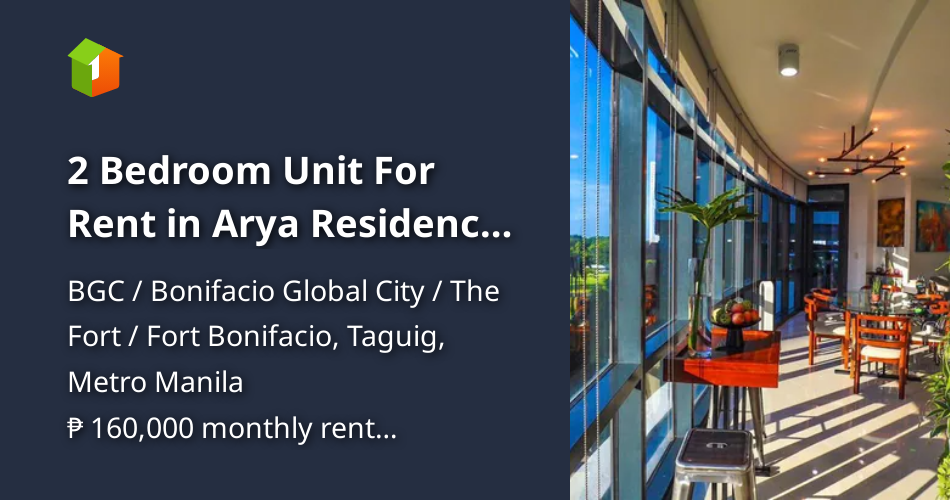 2 Bedroom Unit For Rent in Arya Residences McKinley Parkway BGC [Condo