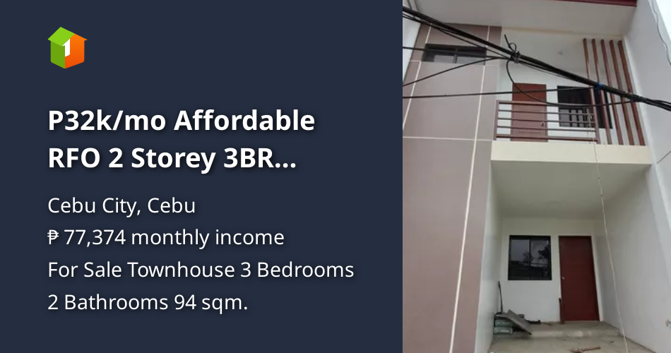 P32k/mo Affordable RFO 2 Storey 3BR TOWNHOUSE in GUADALUPE, Cebu City [House and Lot 🏘️] (July