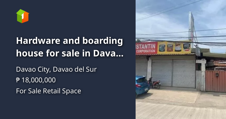 Hardware and boarding house for sale in Davao City