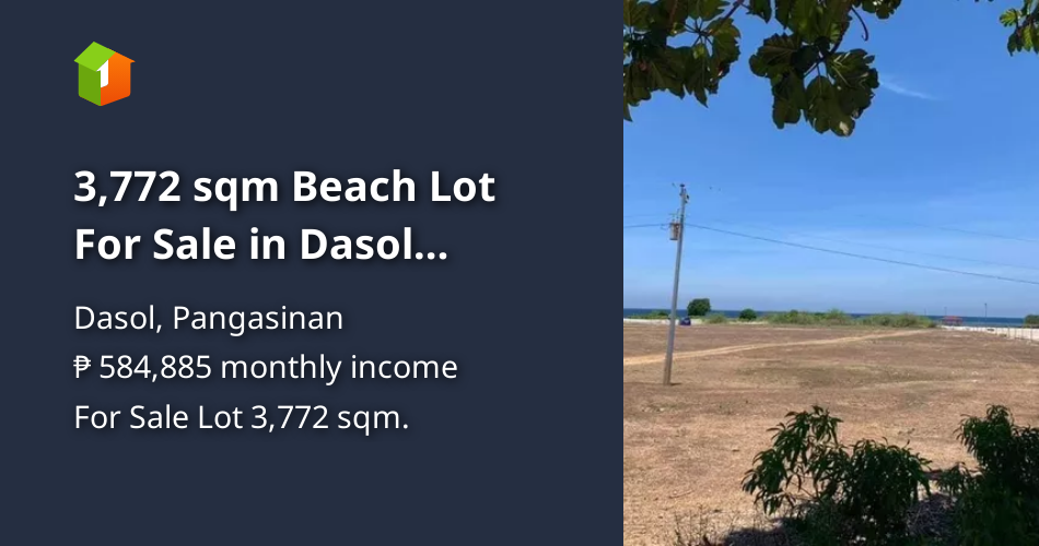 3,772 sqm Beach Lot For Sale in Dasol Pangasinan [Lot 🚜] (August 2023) in Dasol, Pangasinan for sale