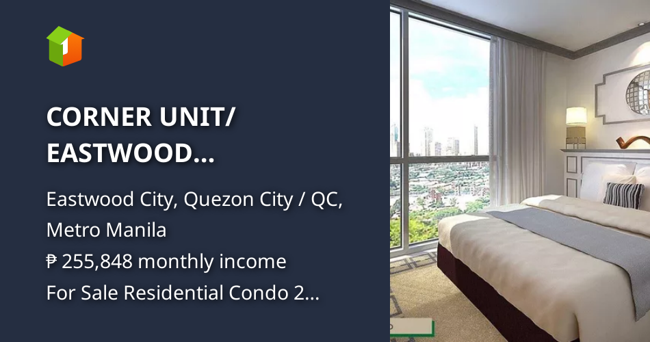 CORNER UNIT/ EASTWOOD CONDO/2BEDROOMS/2 BATHROOM/ 1 MAIDSROOM/PARKING