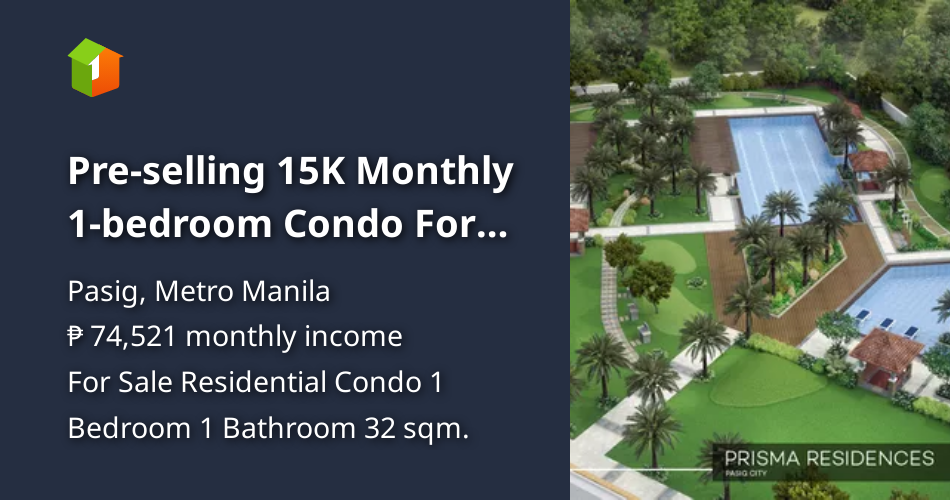 Preselling 15K Monthly 1bedroom Condo For Sale in Pasig Metro Manila