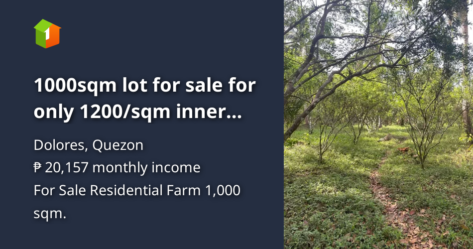 1000sqm lot for sale for only 1200/sqm inner and 1300/sqm frontage [Lot