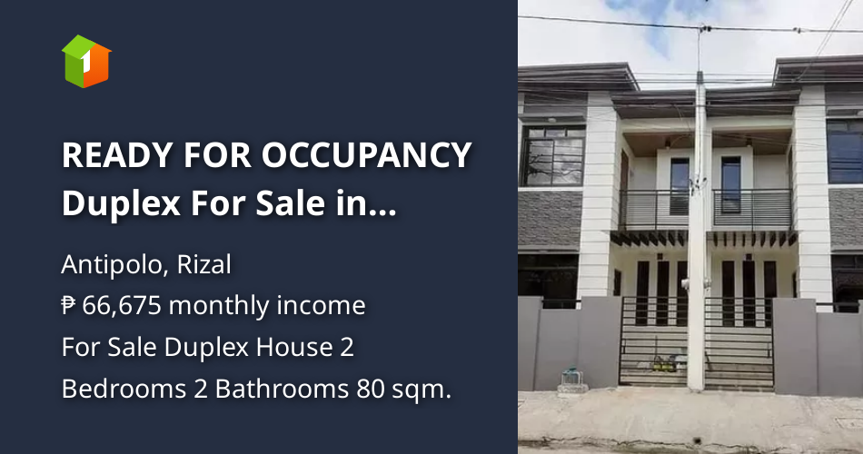 READY FOR OCCUPANCY Duplex For Sale in ROBINSON HOME EAST Antipolo