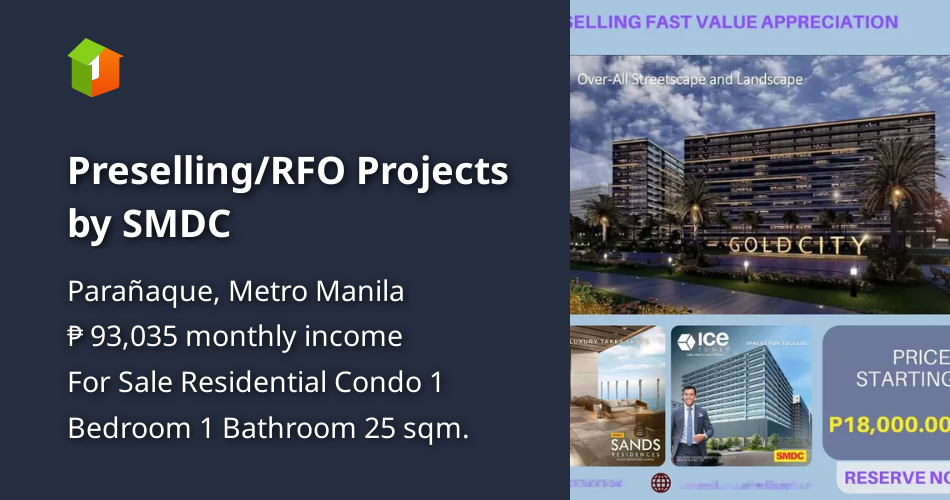 Preselling/RFO Projects by SMDC [Condo 🏙️] (April 2024) in Parañaque