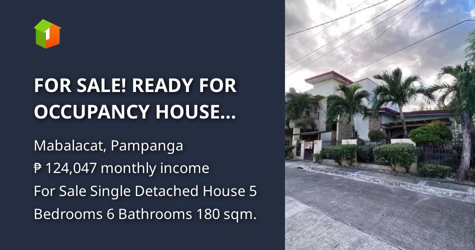 FOR SALE! READY FOR OCCUPANCY HOUSE AND LOT IN DAU MABALACAT PAMPANGA