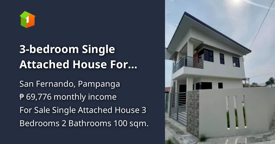 3bedroom Single Attached House For Sale in San Fernando Pampanga