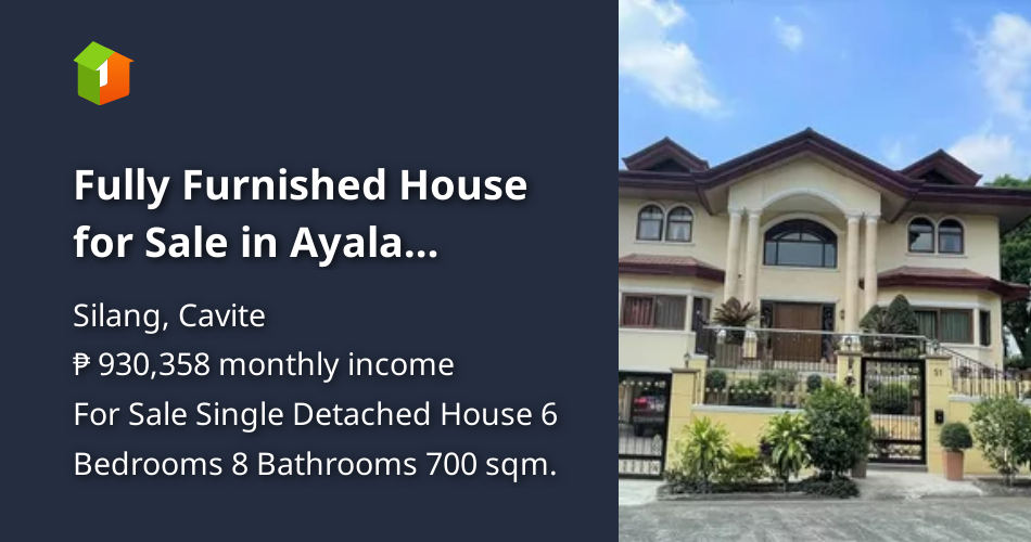 Fully Furnished House for Sale in Ayala Westgrove Heights [House 