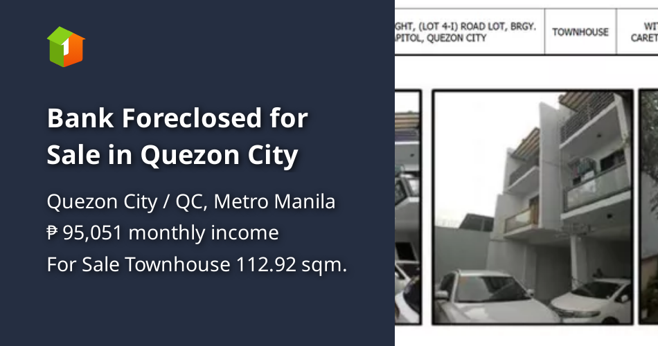 Bank Foreclosed for Sale in Quezon City [House and Lot 🏘️] (October