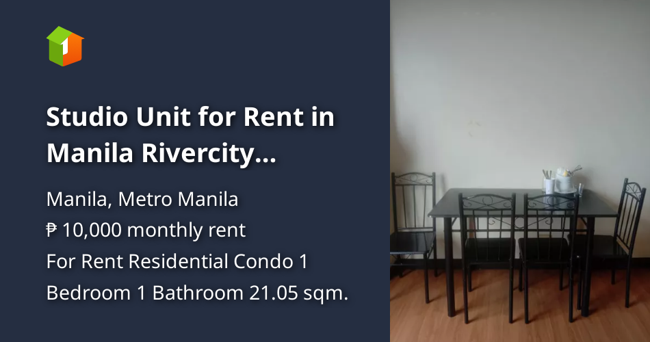Studio Unit for Rent in Manila Rivercity Residences Sta Ana Manila