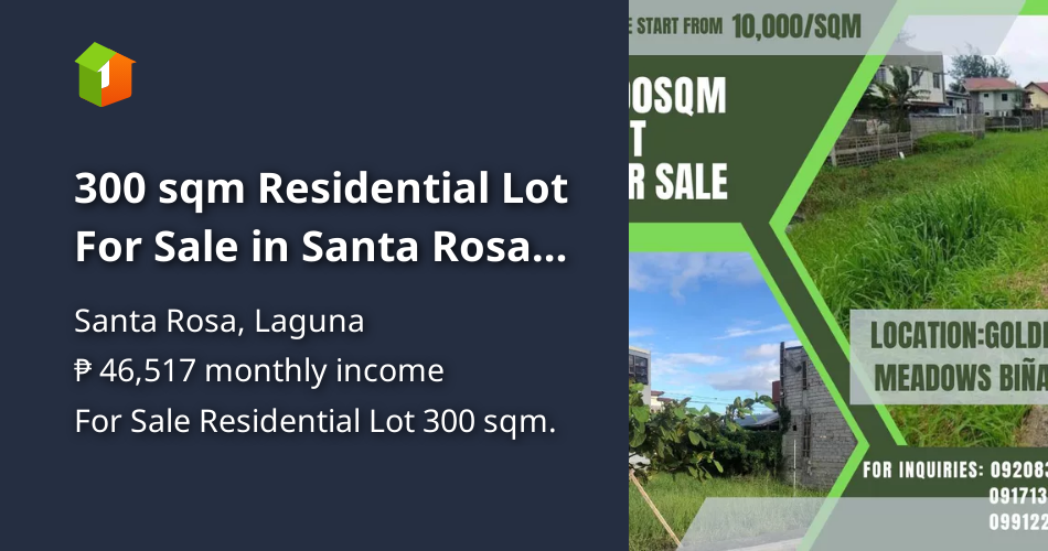 300 sqm Residential Lot For Sale in Santa Rosa Laguna [Lot 🚜] (March