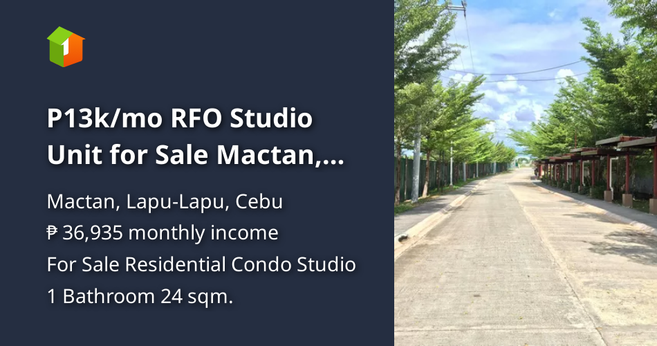 P13k/mo RFO Studio Unit for Sale Mactan, Cebu [Condo 🏙️] (February 2022