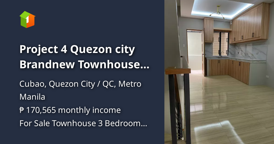 Project 4 Quezon city Brandnew Townhouse for sale [Houses and Lots 🏘️