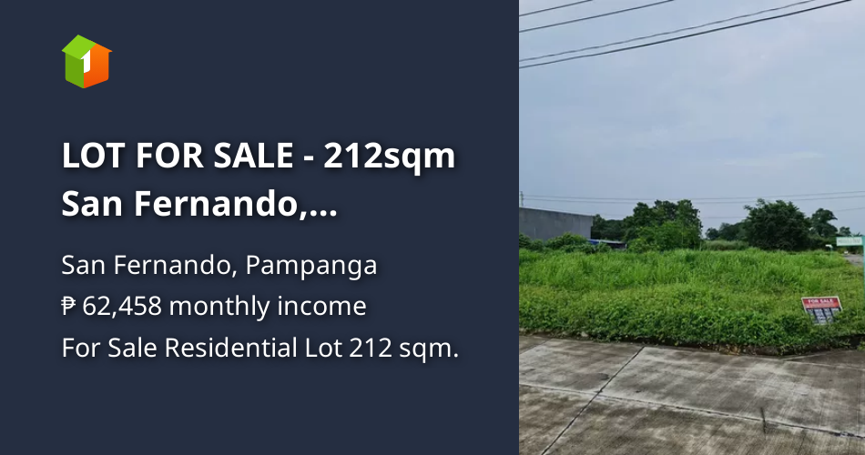 LOT FOR SALE 212sqm San Fernando, Pampanga [Lot 🚜] (September 2022