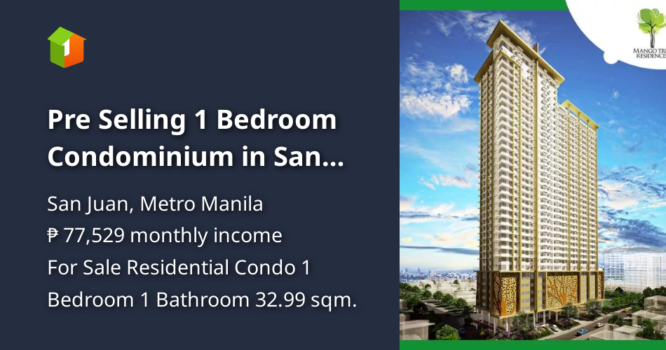 Pre Selling 1 Bedroom Condominium in San Juan No Down Payment [Condos 🏙 ...