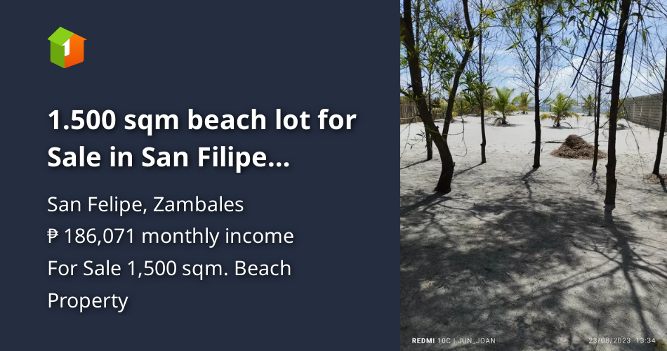 1.500 sqm beach lot for Sale in San Filipe Zambales [Beach Property 🏖️