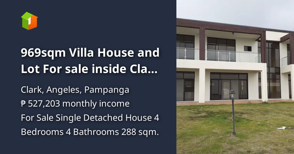 969sqm Villa House and Lot For sale inside Clark Pampanga [House and Lot 🏘️] (September 2024) in