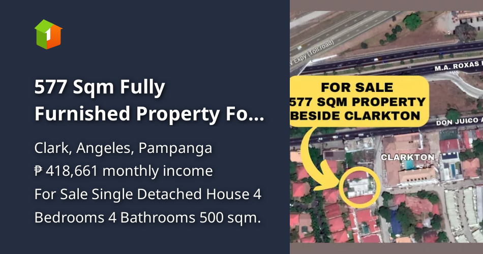 577 Sqm Fully Furnished Property For Sale Just Beside Clarkton Hotel