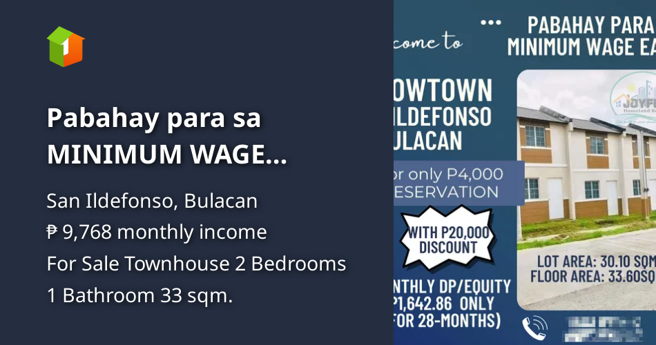 Pabahay para sa MINIMUM WAGE EARNER sa SAN ILDEFONSO BULACAN [House and