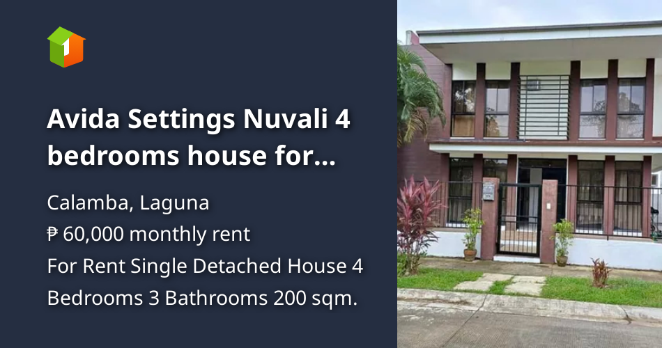 Avida Settings Nuvali 4 bedrooms house for rent [House and Lot 🏘️