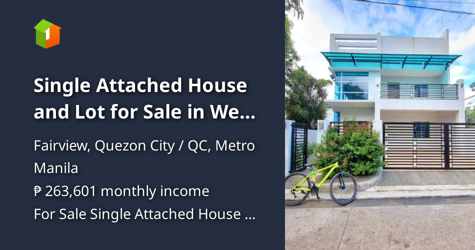 Single Attached House and Lot for Sale in West Fairview Quezon City