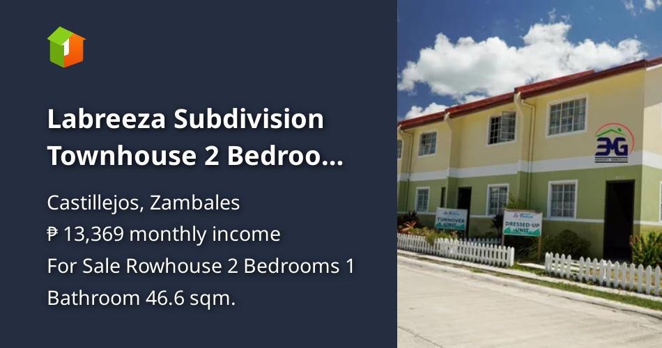Labreeza Subdivision Townhouse 2 Bedroom Unit in Castillejos, Zambales