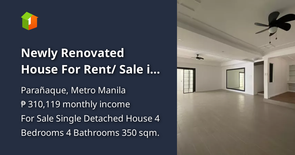 Newly Renovated House For Rent/ Sale in BF Homes Paranaque [House and