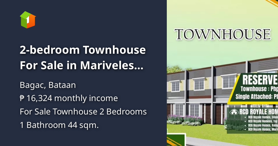 2bedroom Townhouse For Sale in Mariveles Bataan Pre selling [House and