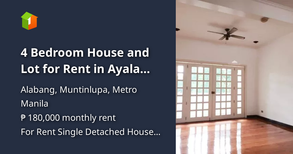 4 Bedroom House and Lot for Rent in Ayala Alabang, Muntinlupa City