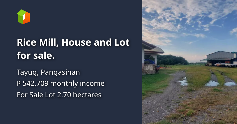 Rice Mill, House and Lot for sale. [Lot 🚜] (August 2023) in Tayug