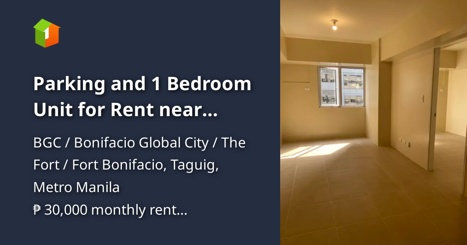 Parking and 1 Bedroom Unit for Rent near Uptown Mall, St. Luke [Condo 🏙
