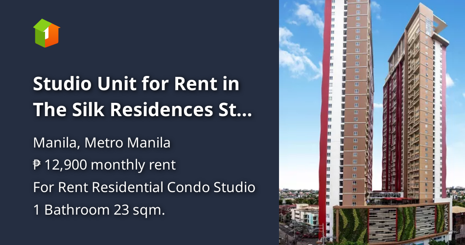 Studio Unit for Rent in The Silk Residences Sta Mesa Manila [Condo 🏙️